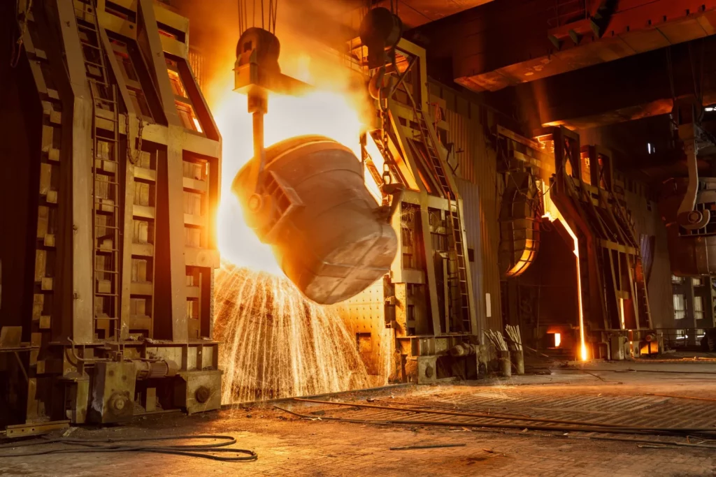 Glass Fibre Pyrosleeves and Pyrotapes with high grade silicone elastomer coatings provide essential protection to cables and components from molten metal splash in the metal smelting industry. Pyrosleeves are commonly employed on induction melting furnace coils image